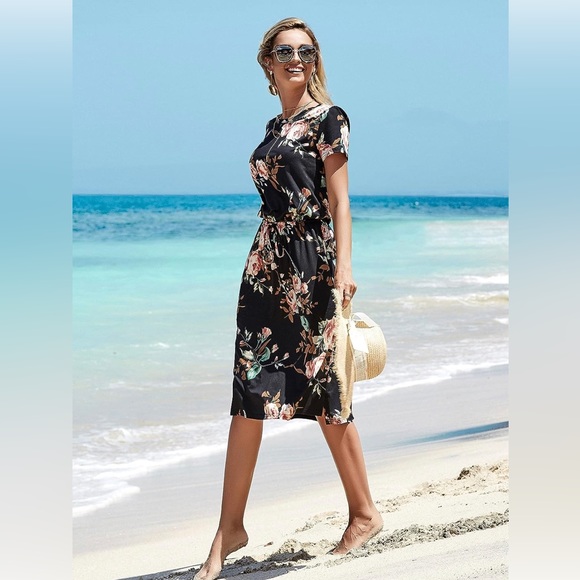 Floral Casual Midi Dress - Picture 2 of 7